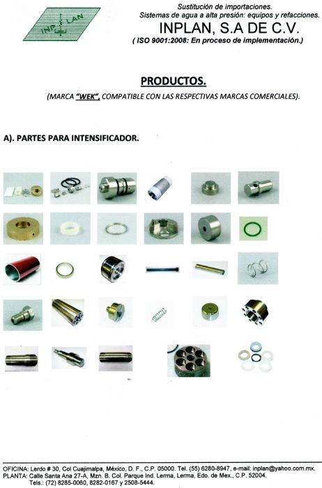 Corte con agua, refacciones, servicio, asesoria. 